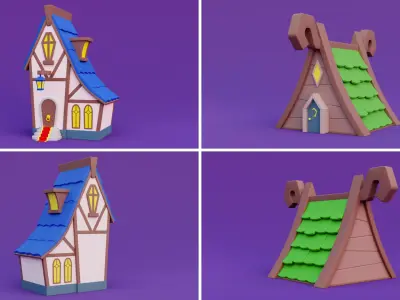 Cozy Cartoon Halloween 3D Asset Pack Low-poly 3D model