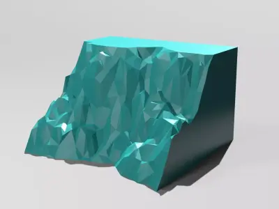 Isometric Ice Cliff Low-poly 3D model