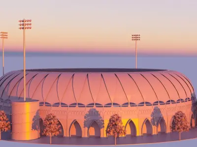 EKANA CRICKET STADIUM LUCKNOW INDIA Low-poly 3D model