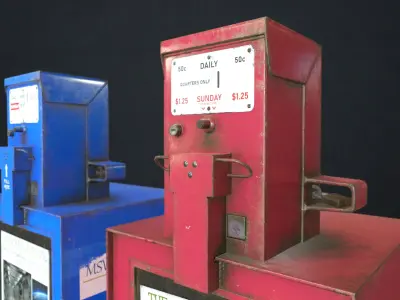 Newspaper Dispenser Low-poly 3D model