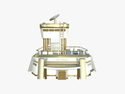 SciFi Facility B11 Gold - Sci Fi Exterior Design Low-poly 3D model