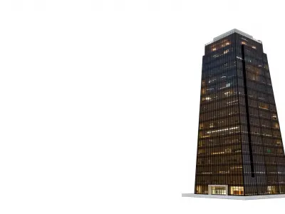 Reflective Neon Skyscraper model pack Low-poly 3D model