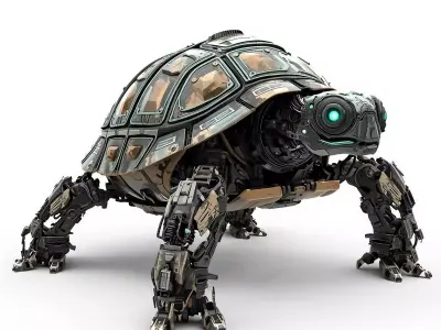 Sci-Fi Robot Turtle Armored Defense Low-poly 3D model
