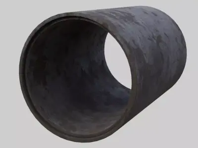 Concrete Pipe 1B Low-poly 3D model