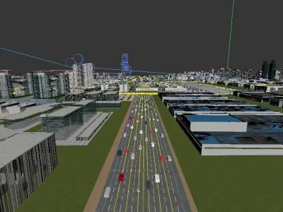3D Industrial Park Animation 3D model