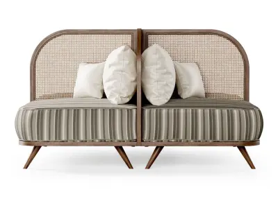 Two-seater restaurant sofa TS2 double side  3D model