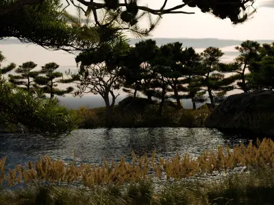 Lake in the forest 3D model
