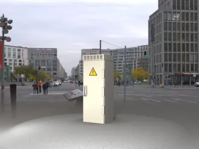 Electrical Distribution Cabinet 17 Low-poly 3D model