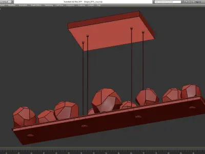 Hand Blown Glass Lighting low poly 3d model Low-poly 3D model
