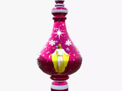 Christmas Ornament Red Bauble PBR Holiday Decoration 3D Model Low-poly 3D model