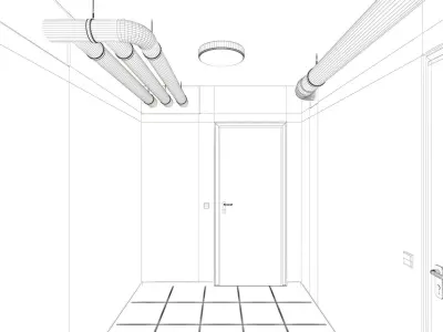 Basement Hallway Corridor 02 3D model purchase
