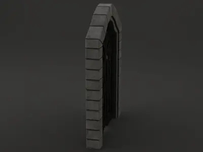 Medieval Door Gate Ornate Design Door 3D Model Low-poly 3D model