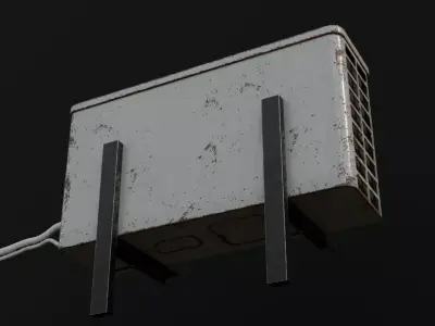 Air Conditioner Low-poly 3D model 9