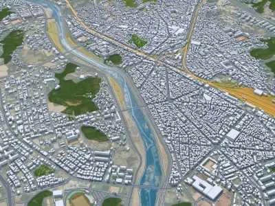Yeongju South Korea Low-poly 3D model