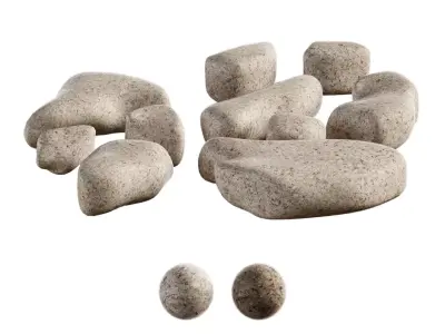 Garden Stone Set 3D model