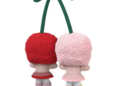 Cry Baby Face Doll Keychain Low-poly 3D model