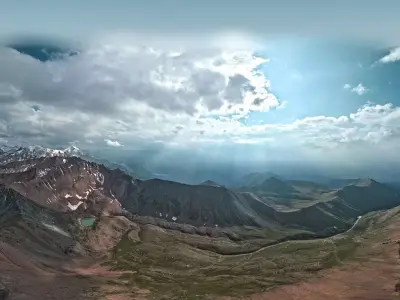 HDR - Moraine lakes and clouds 3D model