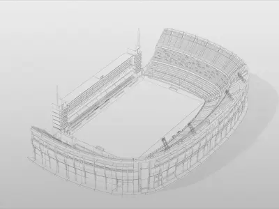 Low-poly Boca Juniors Stadium  Low-poly 3D model