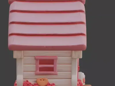Stylized Valentine Cupid Cabin 3D Model Low-poly 3D model
