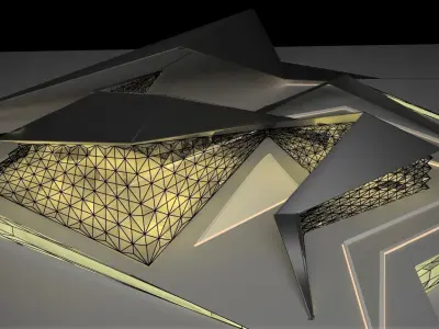 space frame  exterior archetecture 3D model