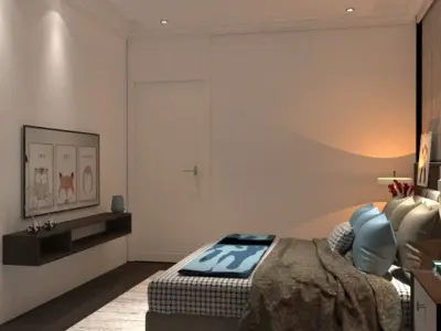 A Minimalist Bedroom Retreat 3D model