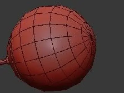 Untitled three light brass ceiling fixture with clear glass g... 3D model