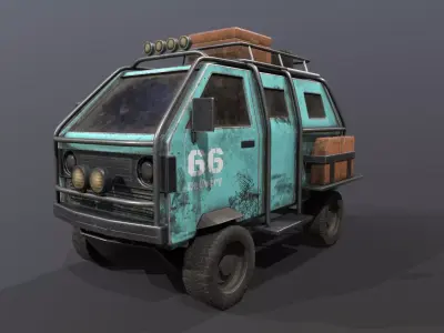 Stylish next generation van Low-poly 3D model