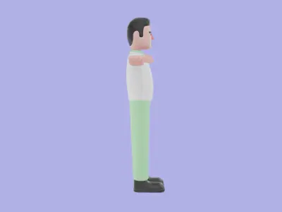 Stylized 3D Male Nutritionist Character - Cartoon Health Expert 3D model