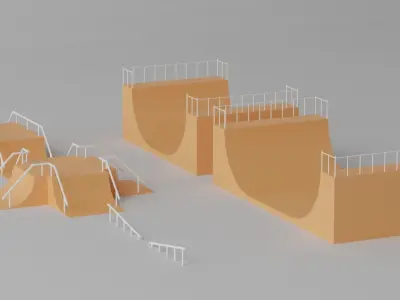 Cartoon Skate Park 3D model