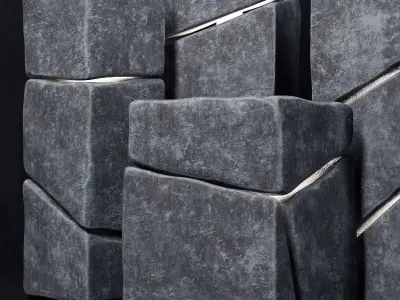 Stone cube light 3D model