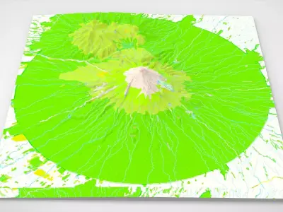 Mountain landscape Taranaki Maunga New Zealand 3D model