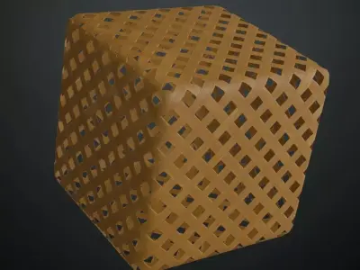 Traditional Lattice Weave Wood Panel PBR Texture