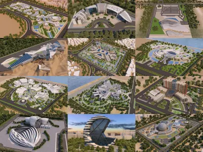 36 Architecture 3D Projects - 2D Drawings - Bundle 3D Model Pack