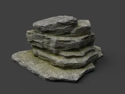 Cliff Rock 5-1 Low-poly 3D model