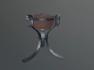 Medieval Iron Brazier Low-poly 3D model