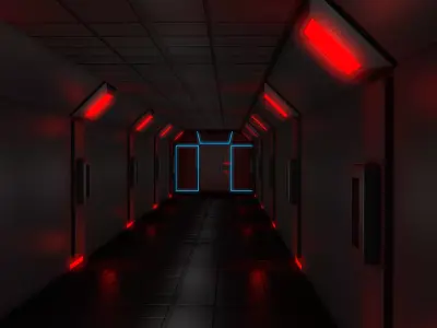 Sci Fi corridor 3D model shop