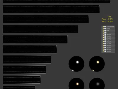 A set of water - floor convectors 3D model