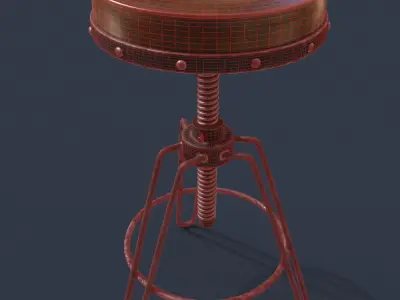 Industrial bar stool Free 3D model