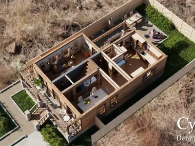 Modular Classic Style American House 6 Low-poly 3D model