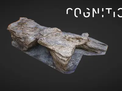 Iceland Tidal Rocks 01 Low-poly 3D model