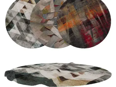 Round Rug Set 259 3D model