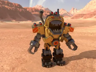 Mecha-Robot Low-poly 3D model