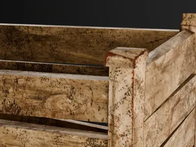 Wooden crate box Game Assets item6 3D model