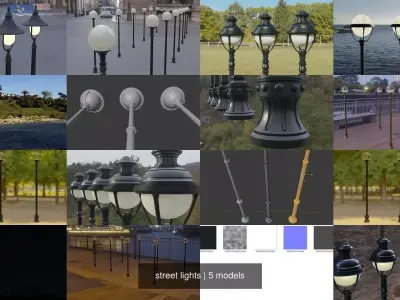 street lights 3D Model Pack
