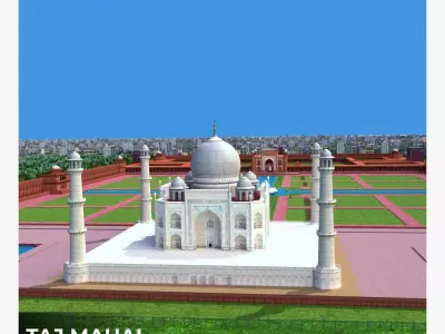 Taj mahal Low-poly 3D model