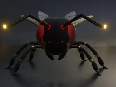 Mecha Honey Bee Low-poly 3D model