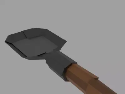 Low-Poly Stylized Shovel Game Ready Low-poly 3D model