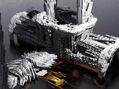 Energy Spiral Fusion Core Towers 6 Kibash 3D model