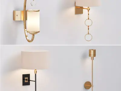 Table lamp with shade 3D model