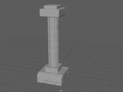 Old Temple Column Free 3D model